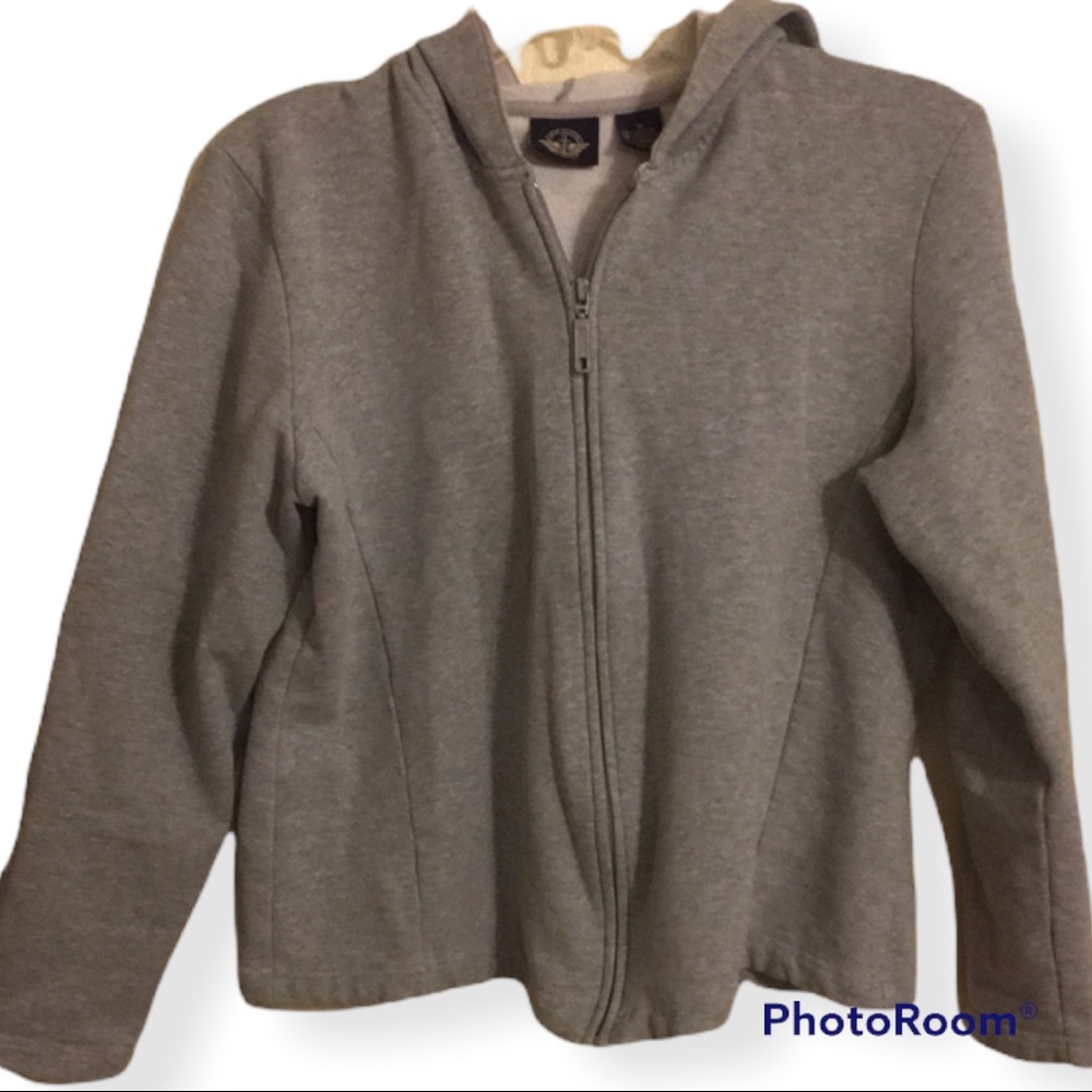 Women’s Dockers gray zippered Cropped Hoodie jacket